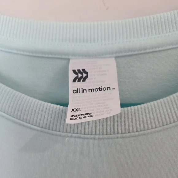 All in Motion Sky Blue Sweatshirt XXl - Picture 3 of 7